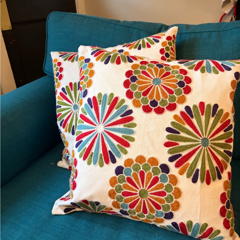Colorful Floral Throw Pillows